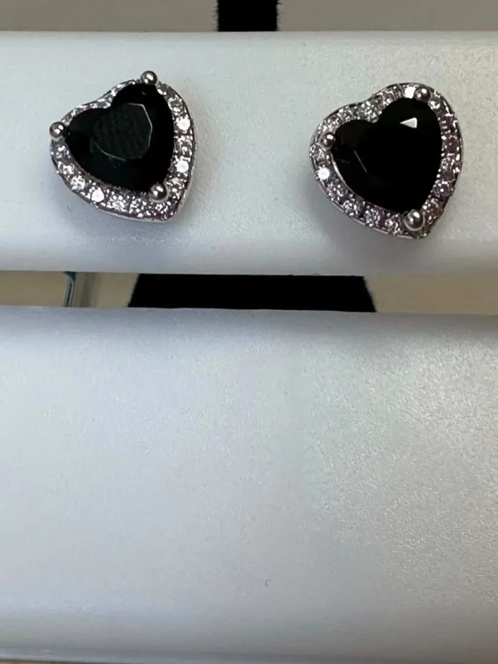 New Black Onyx Push Back Stud Earrings 925 Sterling Silver 6MM CZ 1.82 CTTW